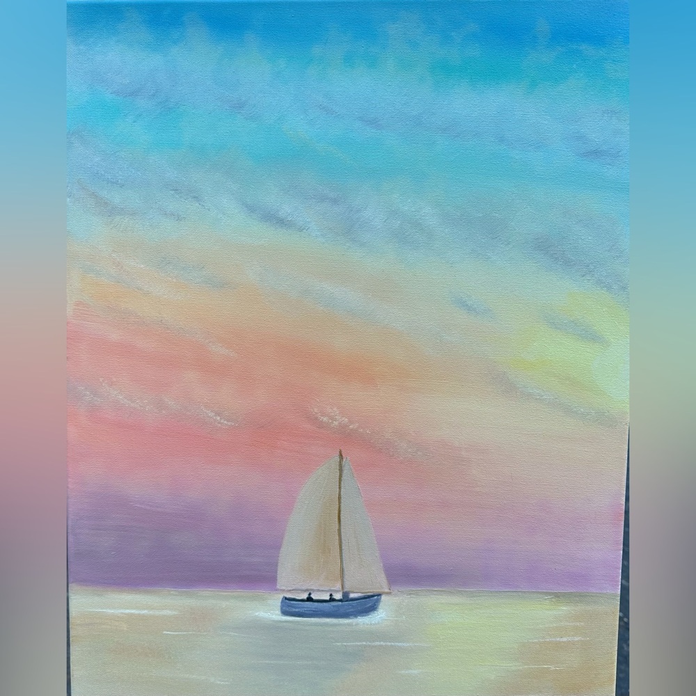 Tranquil Sailboat at Dusk Canvas Painting